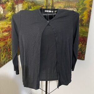 ❤️‎ Josephine Chaus 2pc set medium petite dark gray dressy casual lightwe…